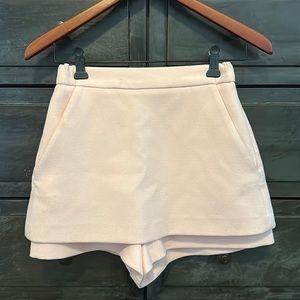 Maje Ipam pink crepe layered skorts